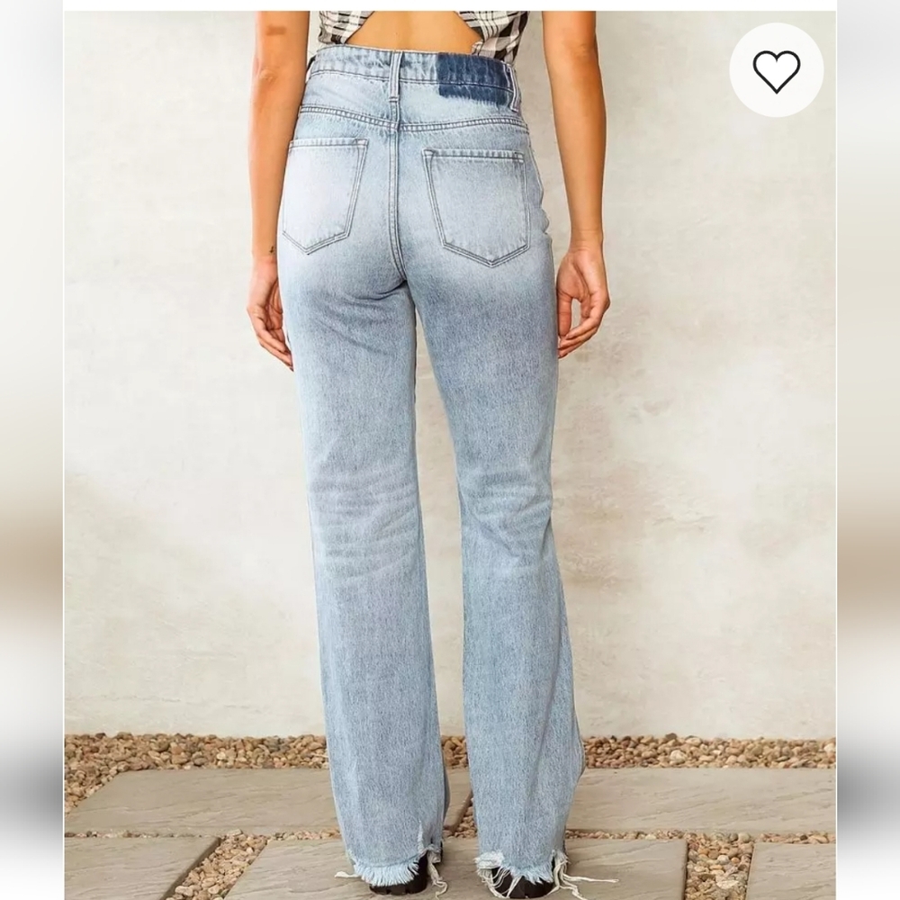STUNNING FLYING MONKEY DAD JEANS DISTRESSED RAW EDGE